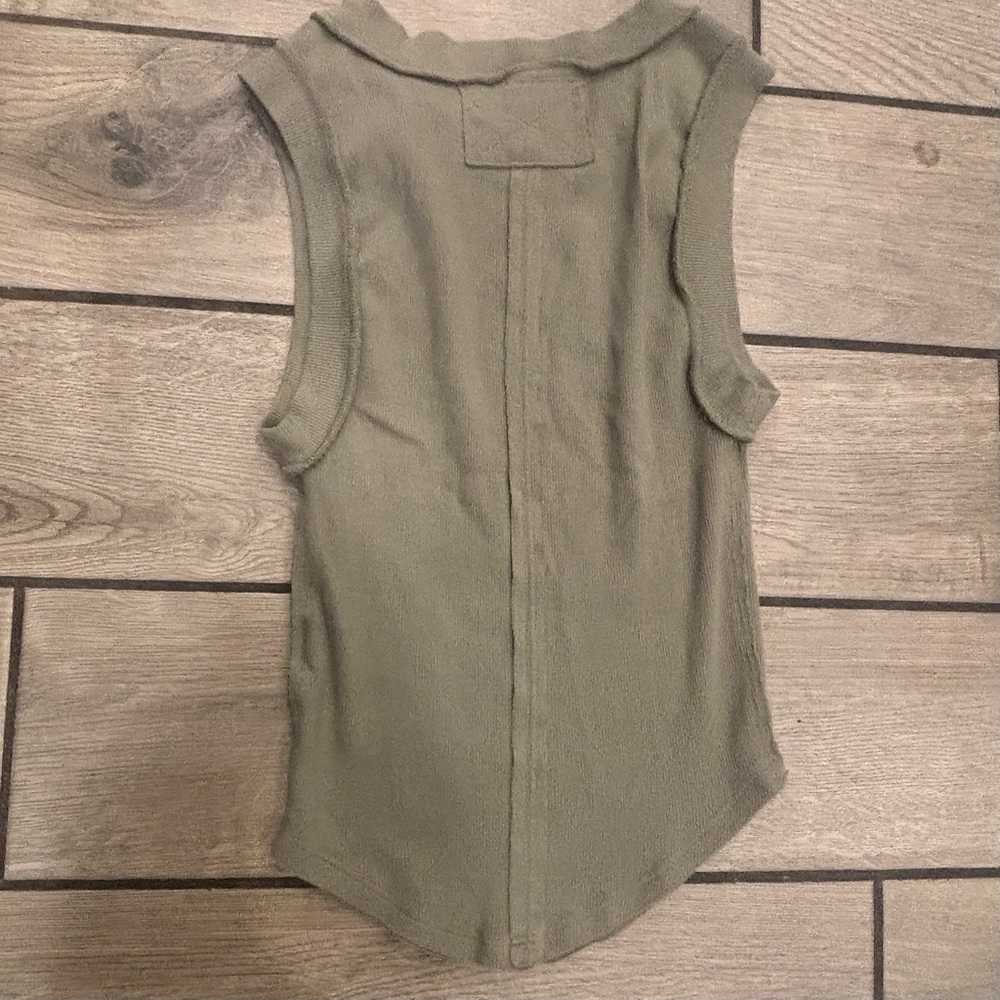 Free People| We The Free Olive Ribbed Crewneck Tank Top XS - Picture 8 of 10